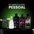 Kit Derrete Sujeira Pessoal (Pistola de Alta Pressão Preta+ Snow Foam + Auto90 1L +  adaptador + Pretinho em Gel)