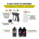 Kit Derrete Sujeira Pessoal (Pistola de Alta Pressão Preta+ Snow Foam + Auto90 1L +  adaptador + Pretinho em Gel)