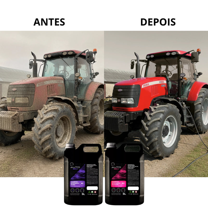 Shampoo automotivo premium para o agro Auto90 10L - Limpeza Pesada Para Máquinas Agrícolas (desicrustante + desengraxante)
