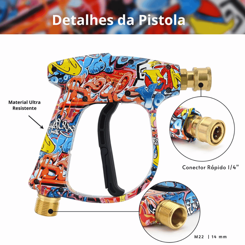 Kit Derrete Sujeira Pro Max (Pistola de Alta Pressão + Snow Foam + Lavadora de Alta Pressão K5 + adaptador +  Kit Auto90 10L + Pretinho 500ml + Shampoo c/ cera de Carnaúba 5L + Revitalizador de Plásticos) - Frete Grátis