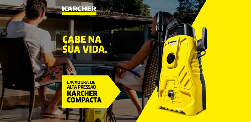 Kit Derrete Sujeira Essencial ( Lavadora de alta pressão Karcher compacta + Pistola de Alta Pressão + Snow foam + adaptador) - Frete Grátis