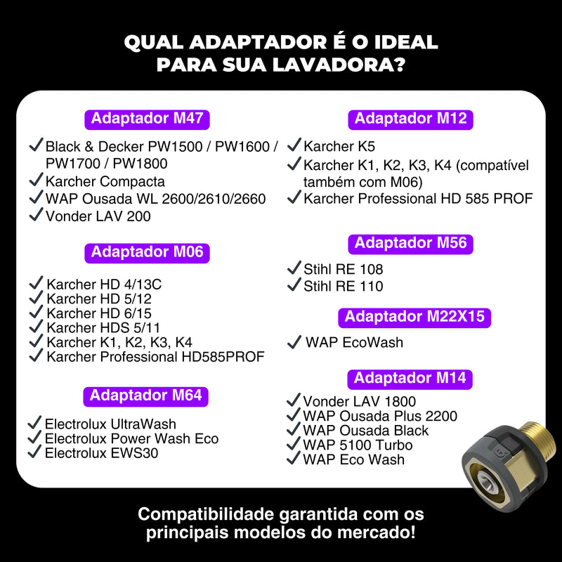 Kit Derrete Sujeira Básico (Pistola de Alta Pressão Preta + Snow Foam Profissional + Adaptador)