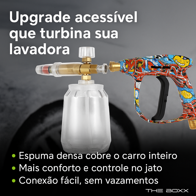 Kit Derrete Sujeira Básico (Pistola de Alta Pressão + Snow Foam Profissional + Adaptador)
