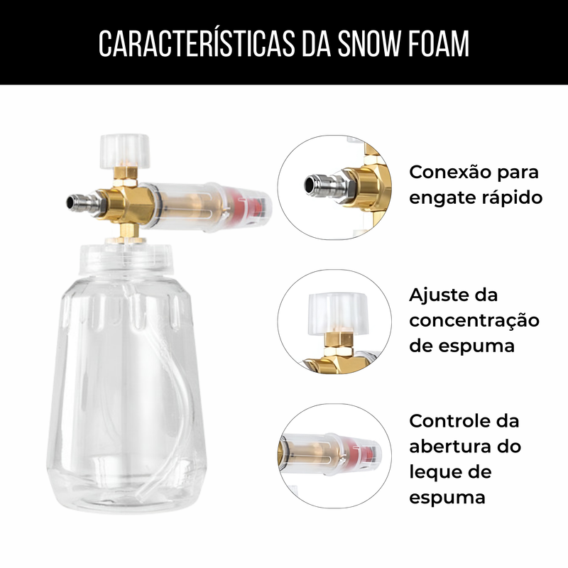 Kit Derrete Sujeira Completo ( Pistola de Alta Pressão Preta + Snow Foam Profissional + Lavadora de Alta Pressão Karcher Compacta + adaptador + Auto90 1L)