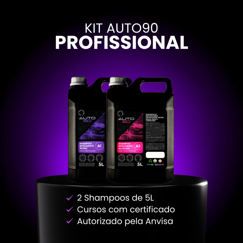Shampoo Automotivo Kit Auto90 10L Profissional - Desincrustante, Desengraxante, Limpa, Descontamina - Frete Grátis