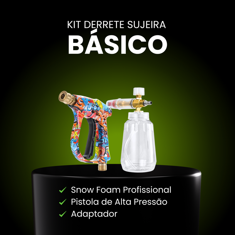 Kit Derrete Sujeira Básico (Pistola de Alta Pressão + Snow Foam Profissional + Adaptador) - Frete Grátis