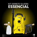Kit Derrete Sujeira Essencial ( Lavadora de alta pressão Karcher compacta + Pistola de Alta Pressão Preta+ Snow foam + adaptador)