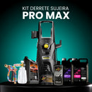 Kit Derrete Sujeira Pro Max (Pistola de Alta Pressão + Snow Foam + Lavadora de Alta Pressão K5 + adaptador +  Kit Auto90 10L + Pretinho 500ml + Shampoo c/ cera de Carnaúba 5L + Revitalizador de Plásticos)
