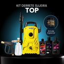 Kit Derrete Sujeira Top (Pistola de Alta Pressão Preta + Snow Foam Profissional + Lavadora de Alta Pressão Karcher Compacta + adaptador + Auto90 1L + Shampoo c/ cera 500ml + Revitalizador 200g)
