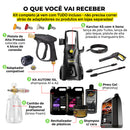 Kit Derrete Sujeira Pro Max (Pistola de Alta Pressão Preta + Snow Foam + Lavadora de Alta Pressão K5 + adaptador +  Kit Auto90 10L + Pretinho 500ml + Shampoo c/ cera de Carnaúba 5L + Revitalizador de Plásticos)
