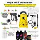 Kit Derrete Sujeira Top (Pistola de Alta Pressão Preta + Snow Foam Profissional + Lavadora de Alta Pressão Karcher Compacta + adaptador + Auto90 1L + Shampoo c/ cera 500ml + Revitalizador 200g)