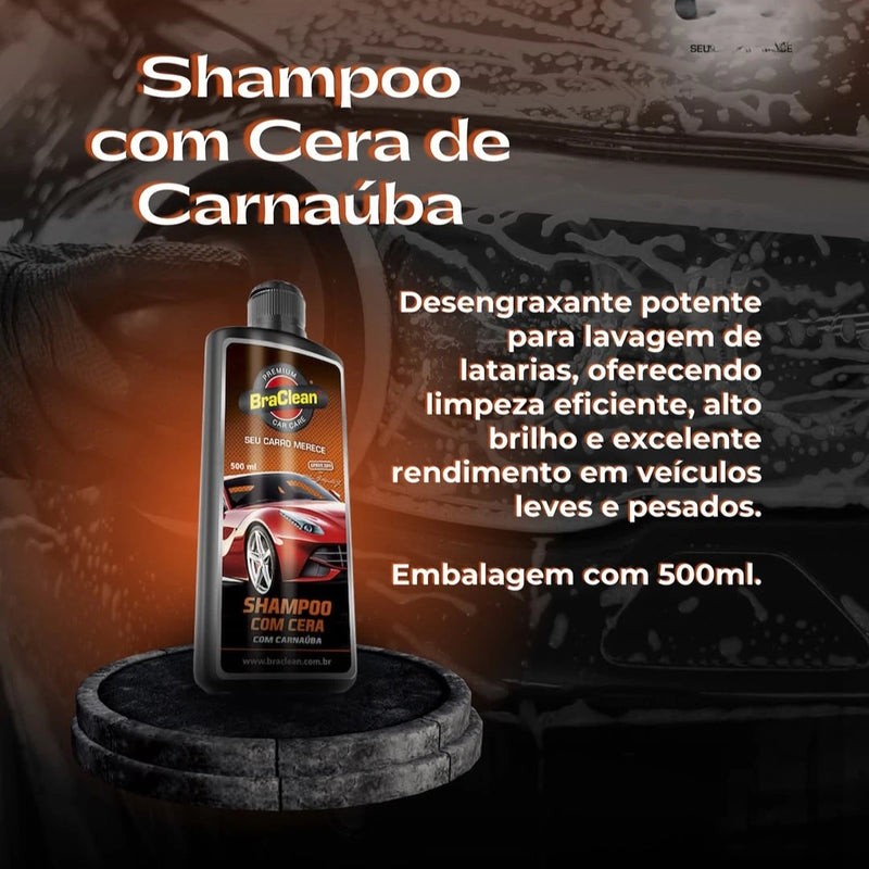 Kit Derrete Sujeira Profissional (Kit auto90 10L + Pistola de Alta Pressão + Snow Foam + Pretinho em gel + Shampoo C/ Cera de Carnaúba + adaptador) - Frete Grátis