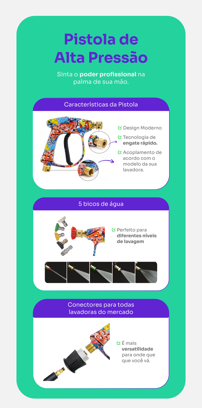 Pistola de Alta Pressão Color 4 bicos