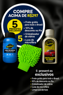 Kit com Cristalizador de vidros, luva de micro fibra e Limpa parabrisas