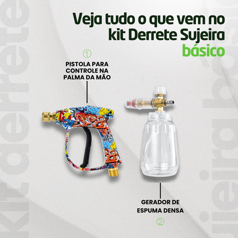 Kit Pistola de Alta Pressão Color + Snow Foam Profissional com Adaptador Lavadora - Frete Grátis