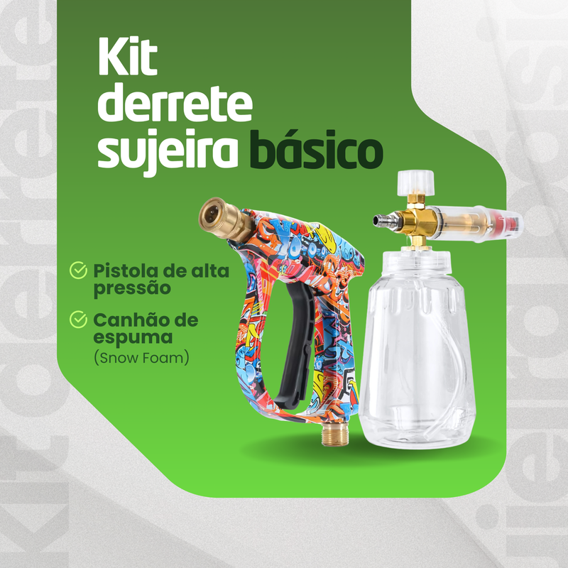 Kit Pistola de Alta Pressão Color + Snow Foam Profissional com Adaptador Lavadora - Frete Grátis