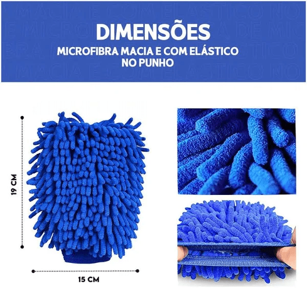 Luva Tentáculo Multiuso Microfibra Premium para Limpeza de Carros e Superfícies